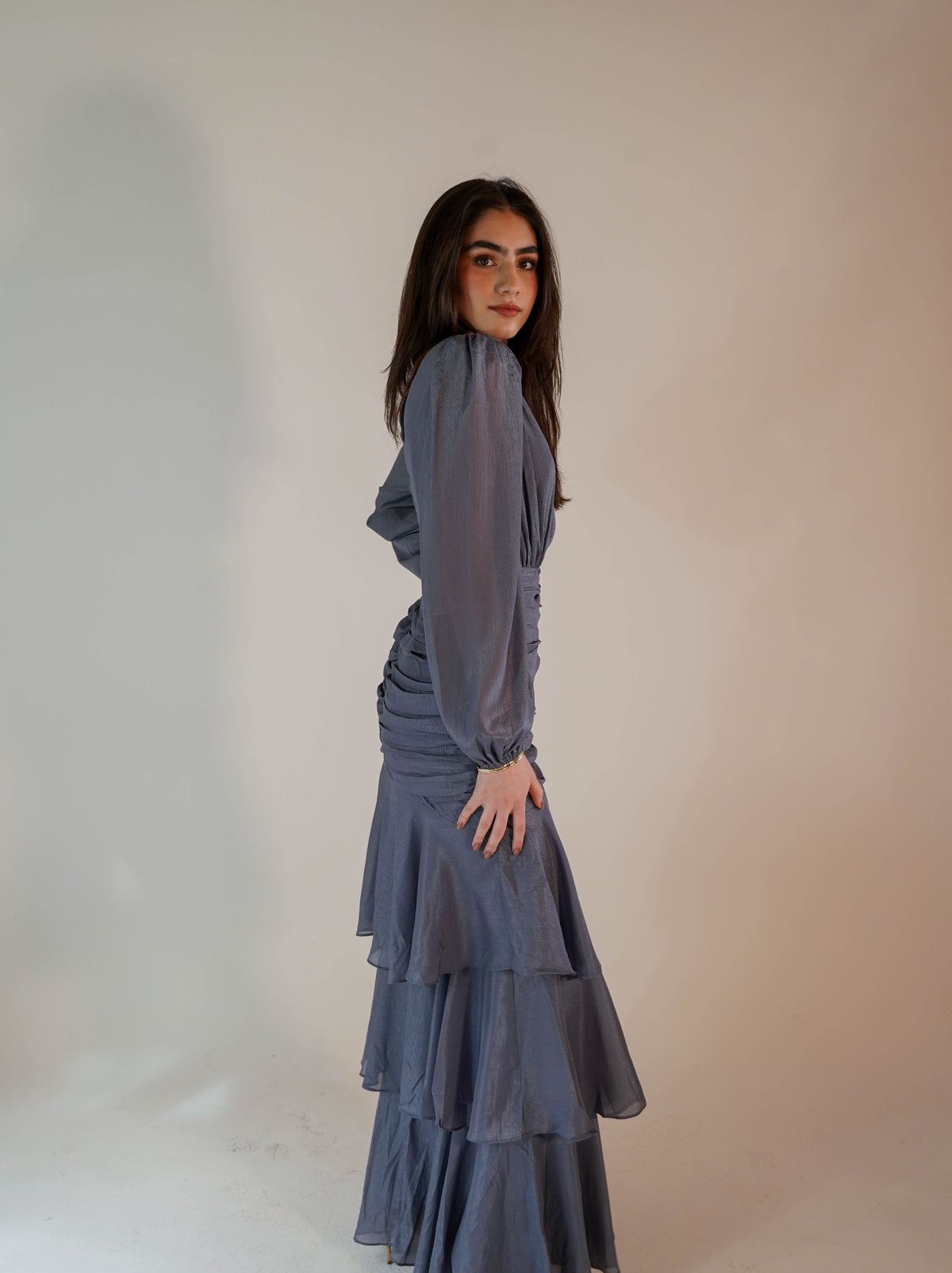 Rosie Ruffle Blue Dress