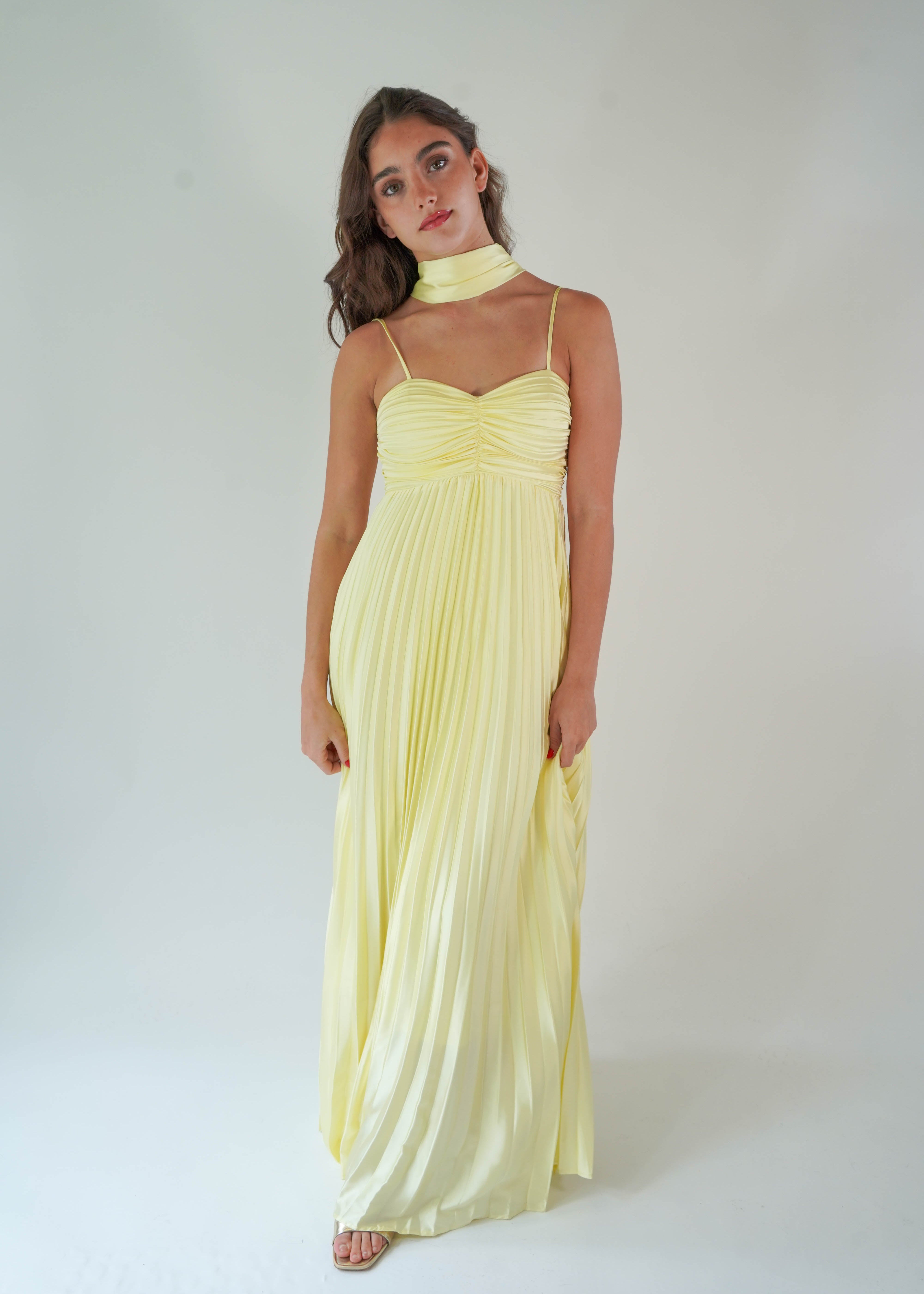 Daisy Yellow Silk Dress