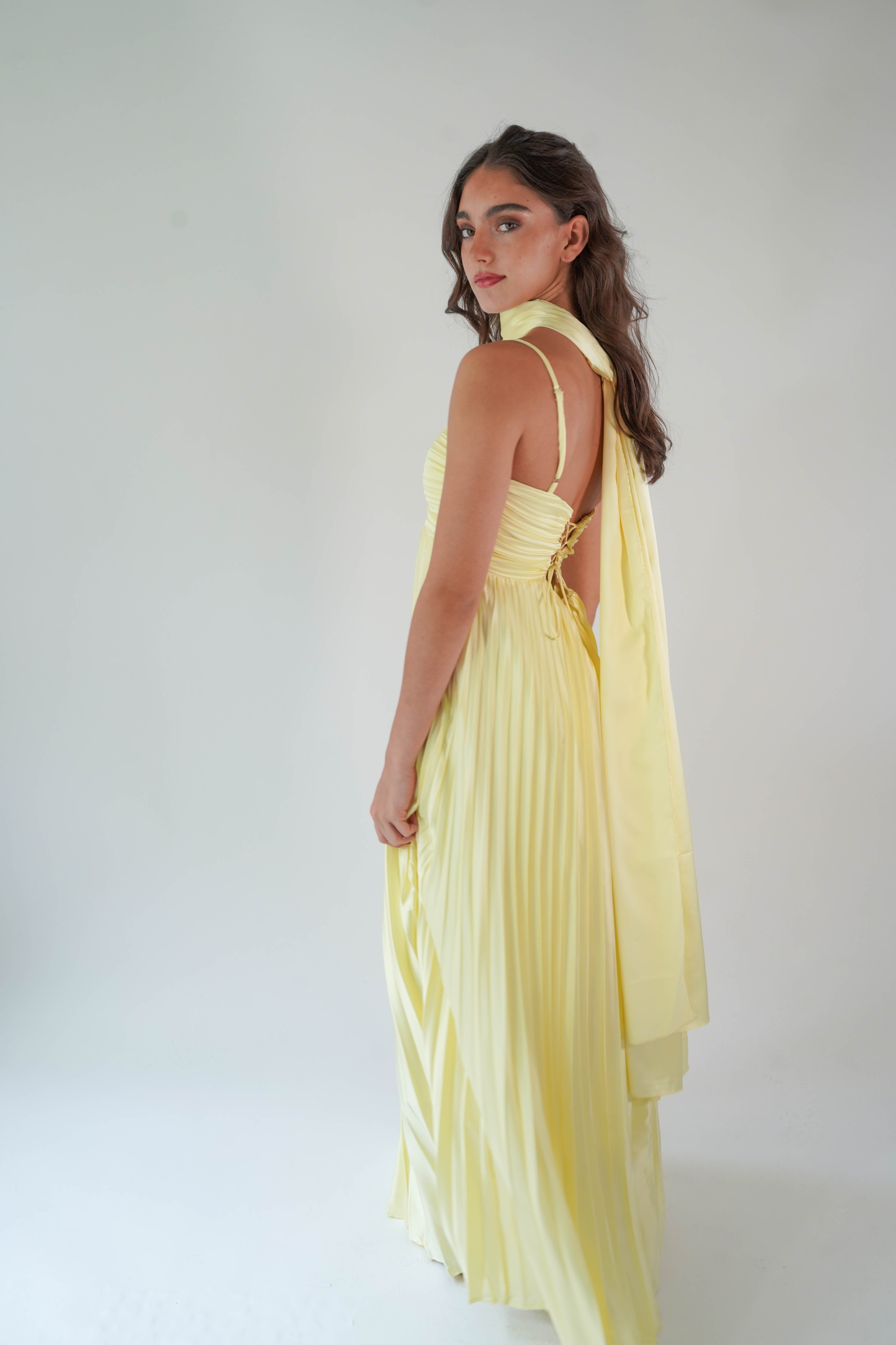Daisy Yellow Silk Dress