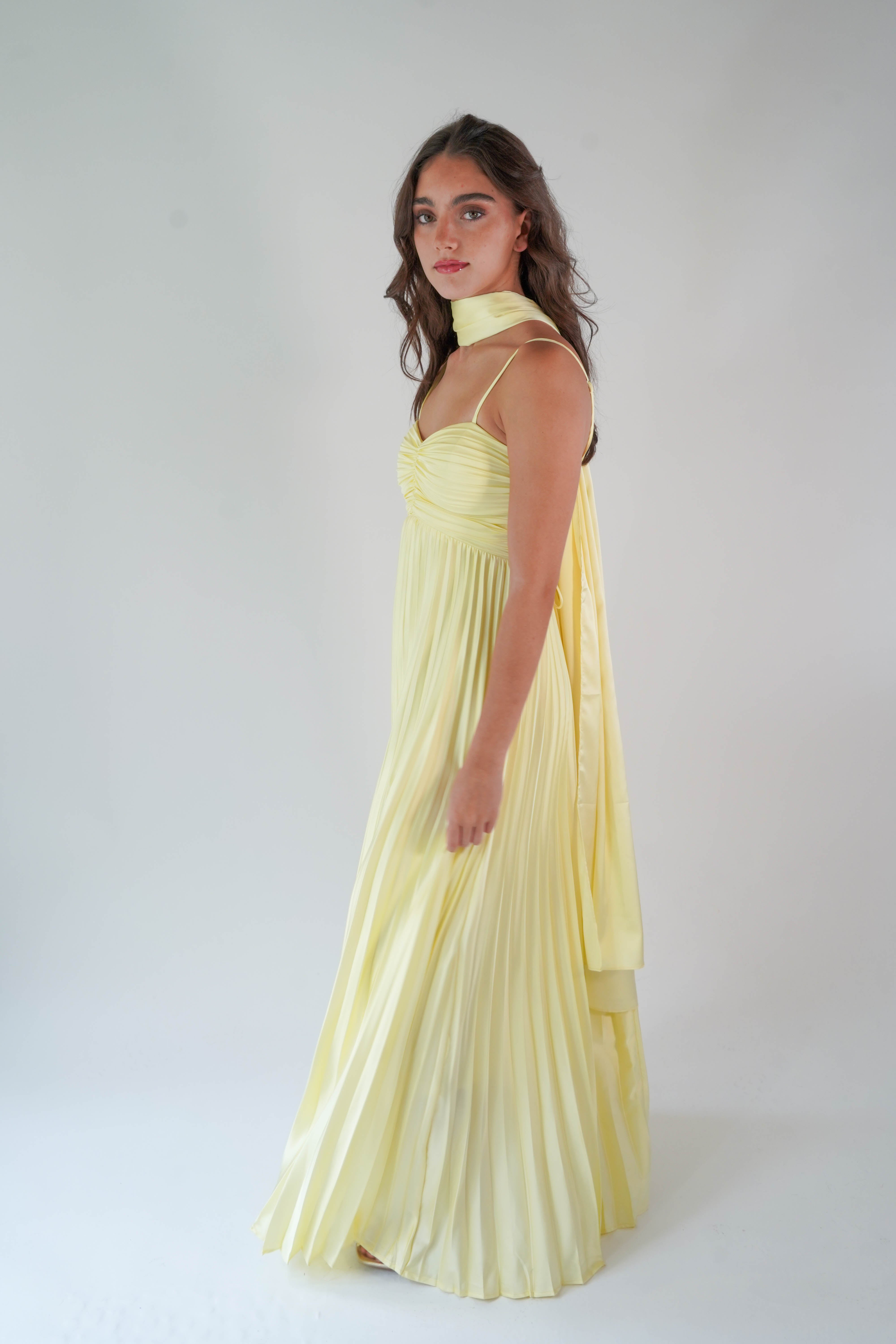 Daisy Yellow Silk Dress