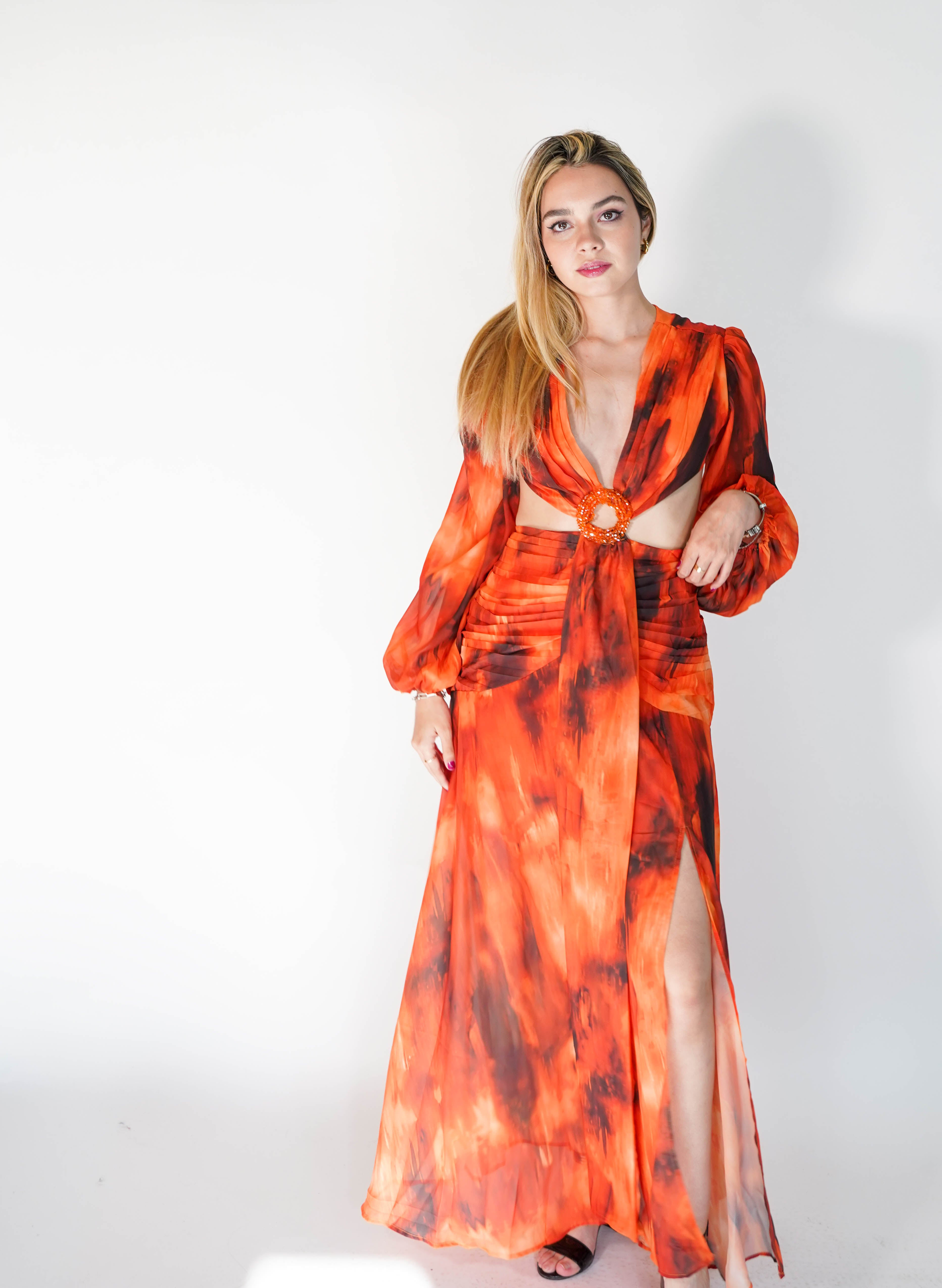 Mara Orange Cut Out Dress
