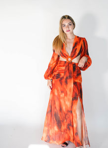 Mara Orange Cut Out Dress