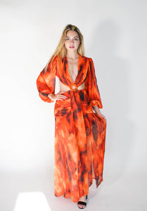 Mara Orange Cut Out Dress