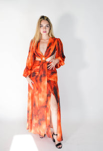 Mara Orange Cut Out Dress