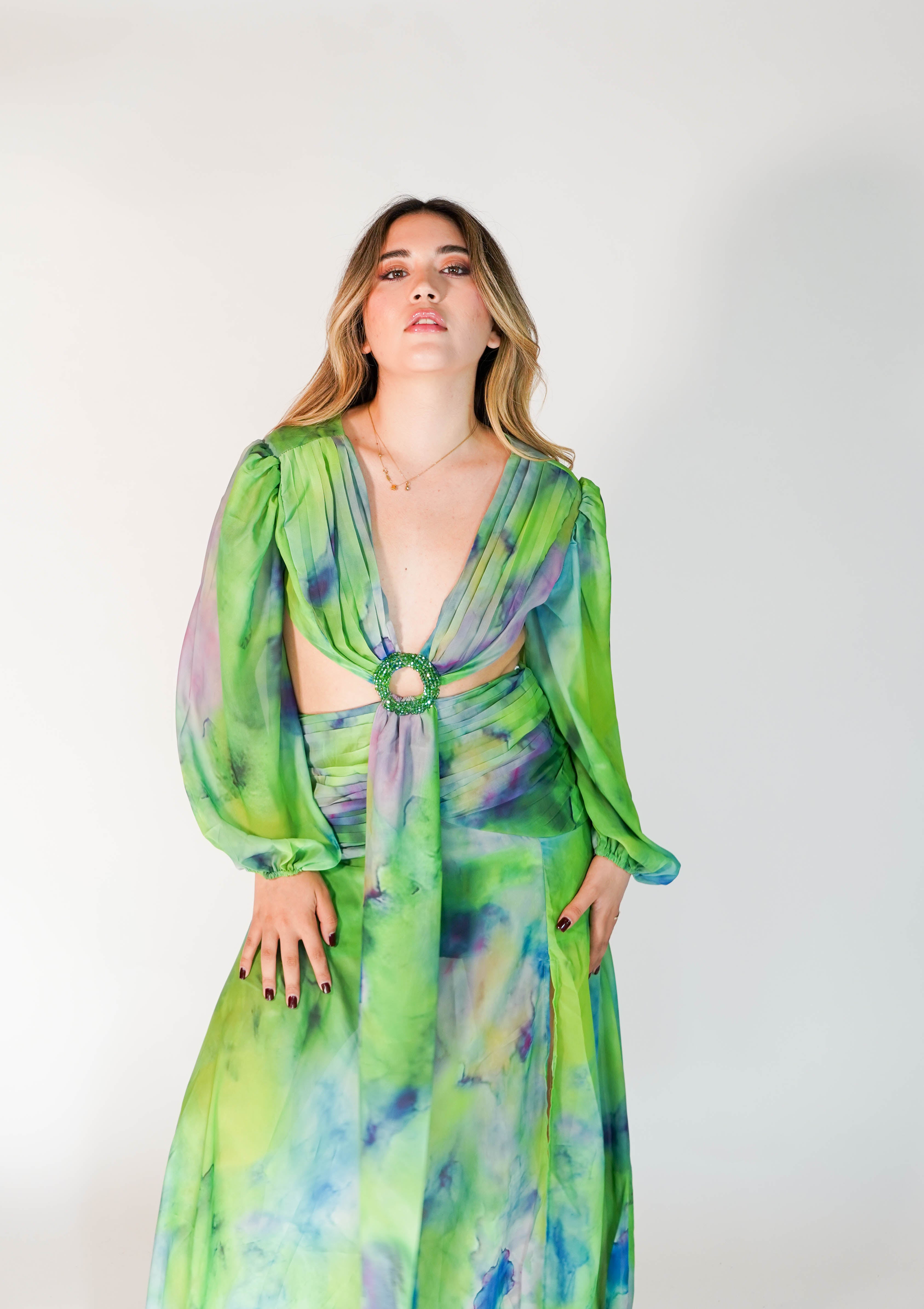 Mara Green Cut Out Dress