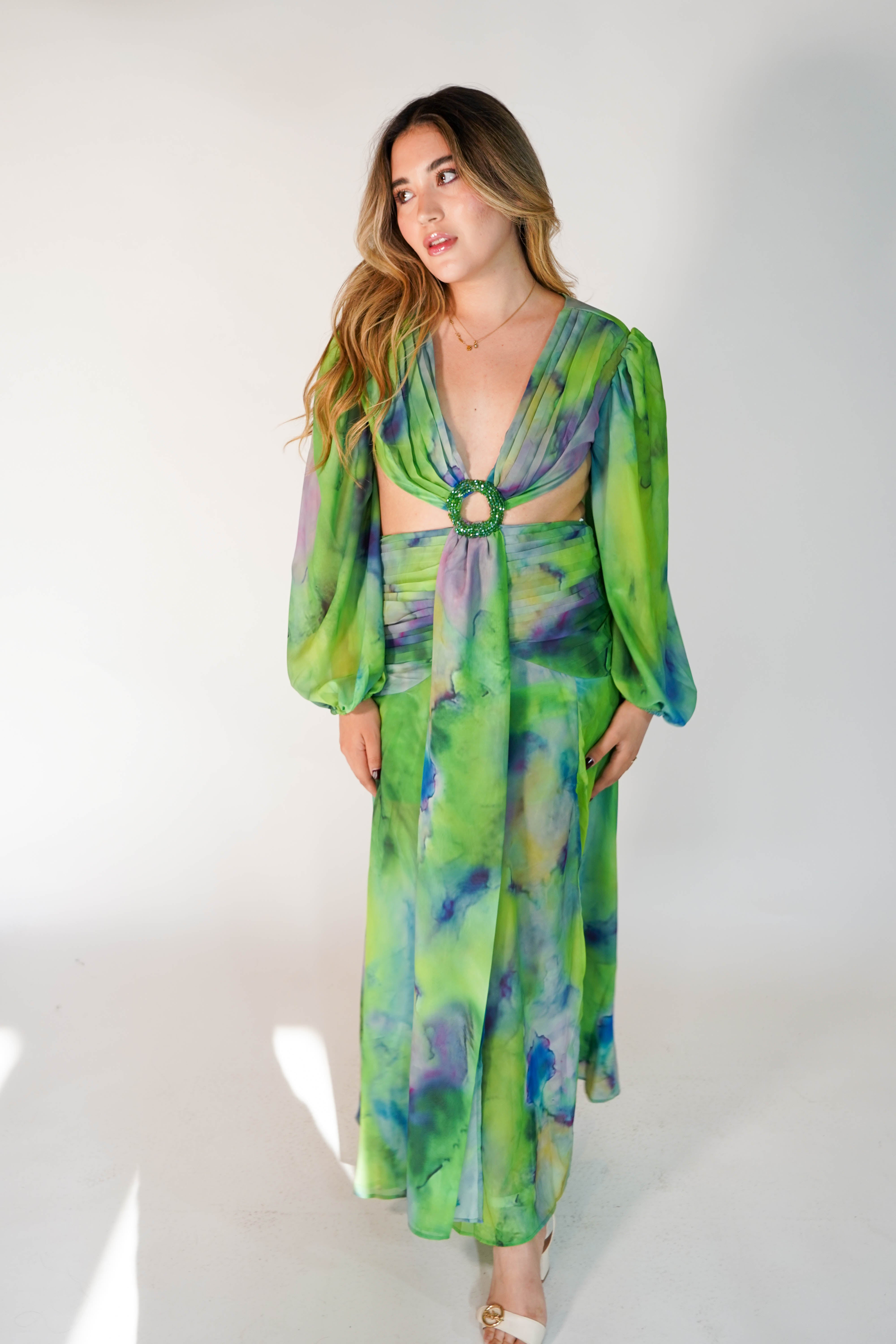 Mara Green Cut Out Dress
