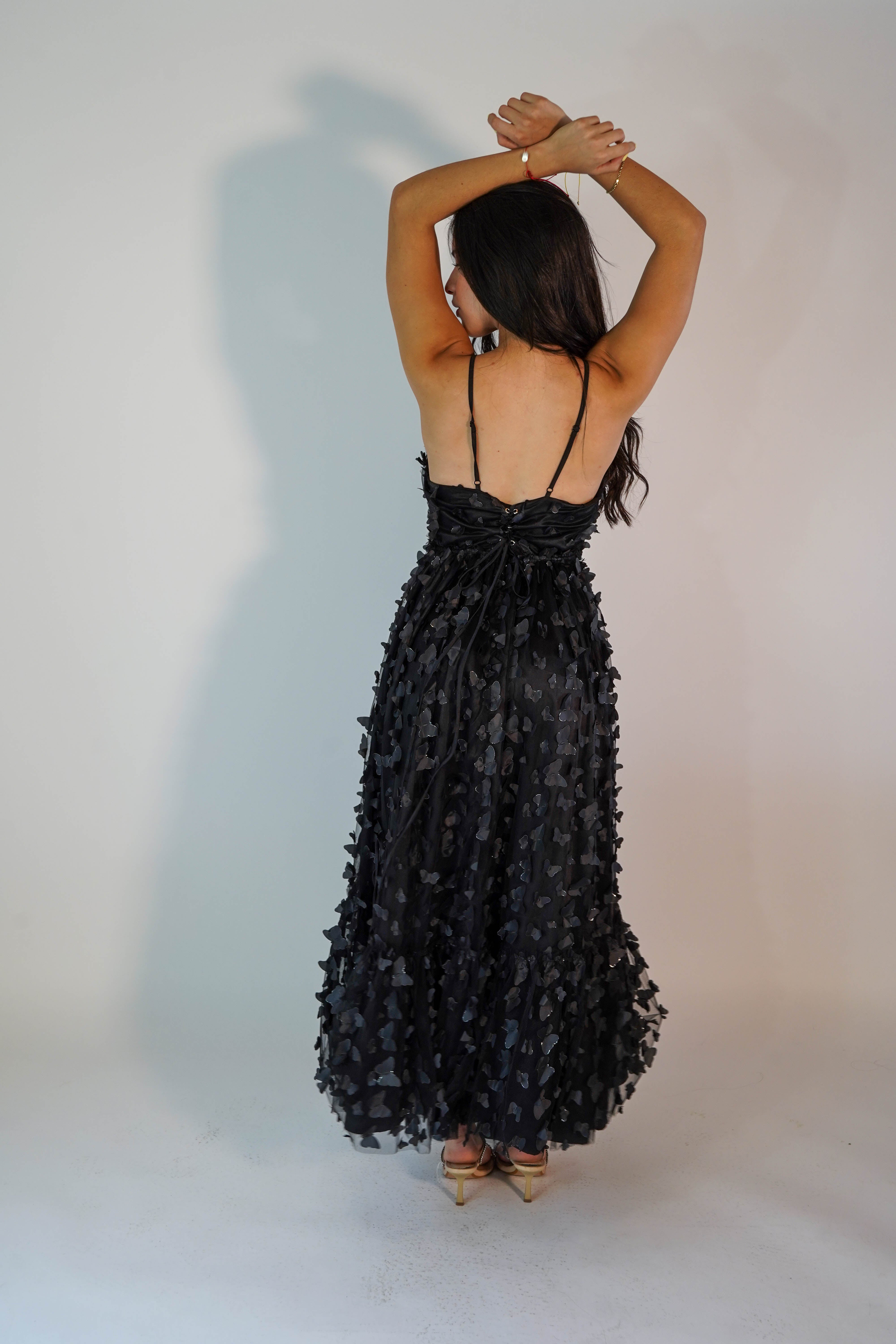 Gracie Butterflies Black Dress