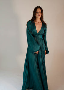 Elisa Long Sleeve Green Dress