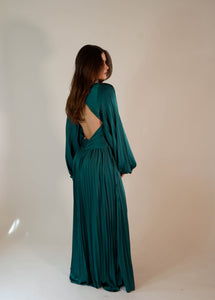 Elisa Long Sleeve Green Dress