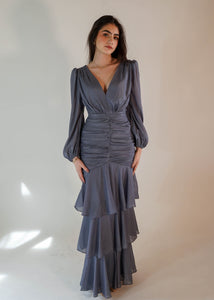 Rosie Ruffle Blue Dress