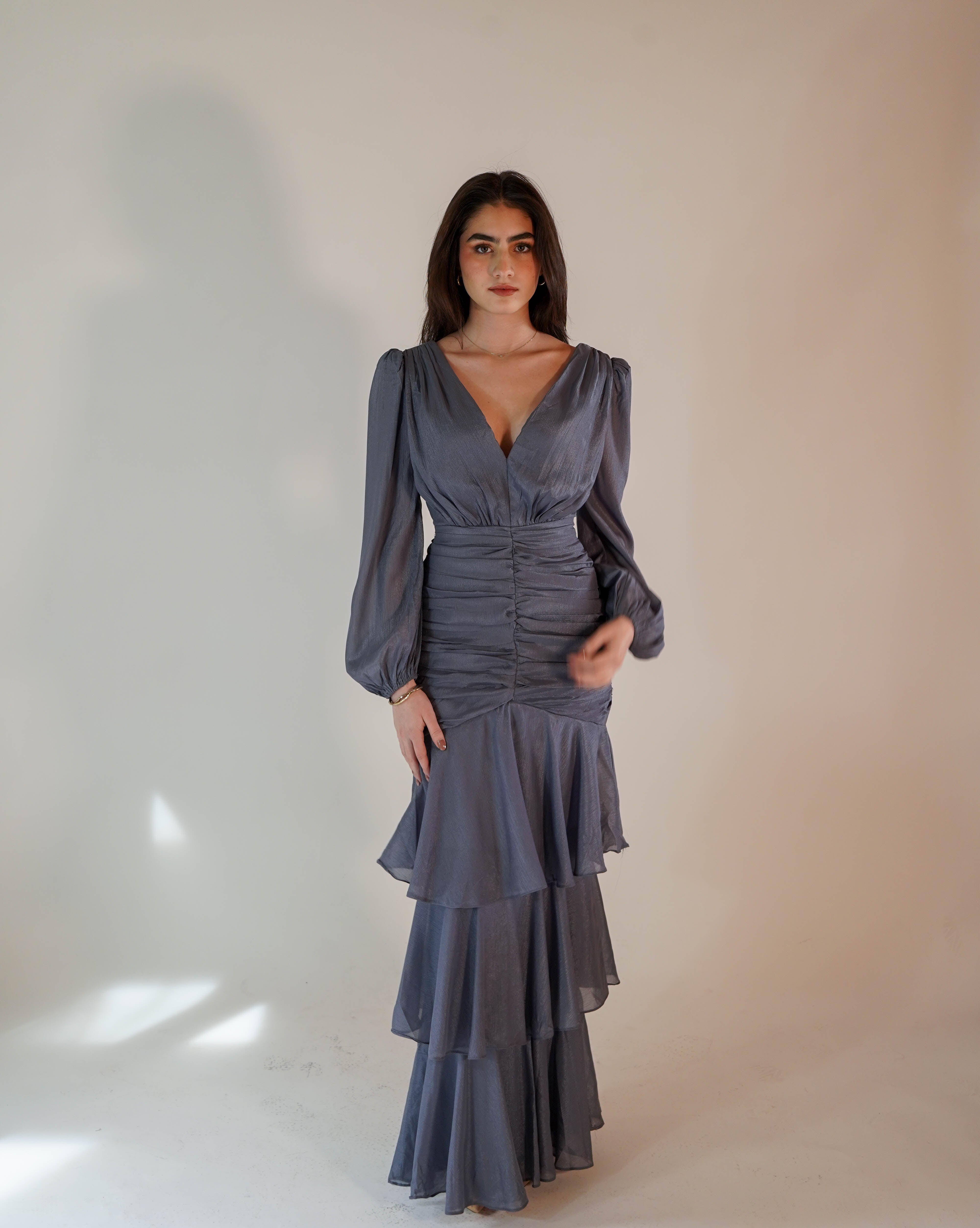 Rosie Ruffle Blue Dress