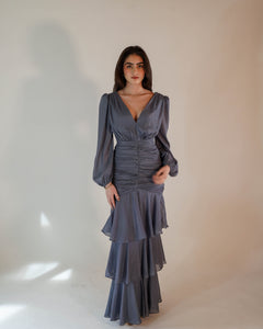 Rosie Ruffle Blue Dress