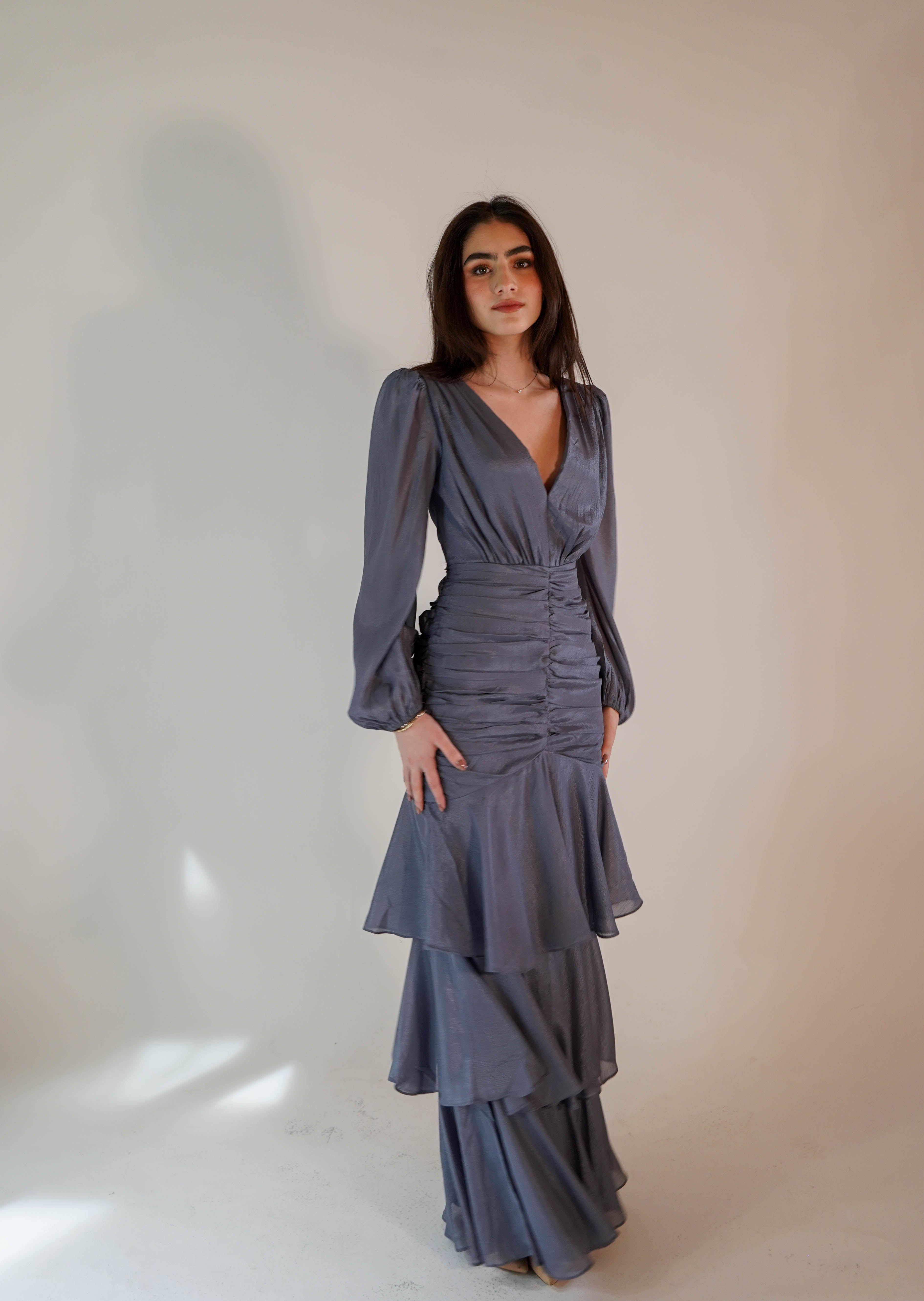 Rosie Ruffle Blue Dress