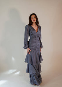 Rosie Ruffle Blue Dress