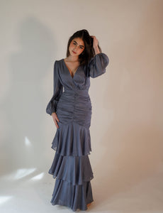 Rosie Ruffle Blue Dress