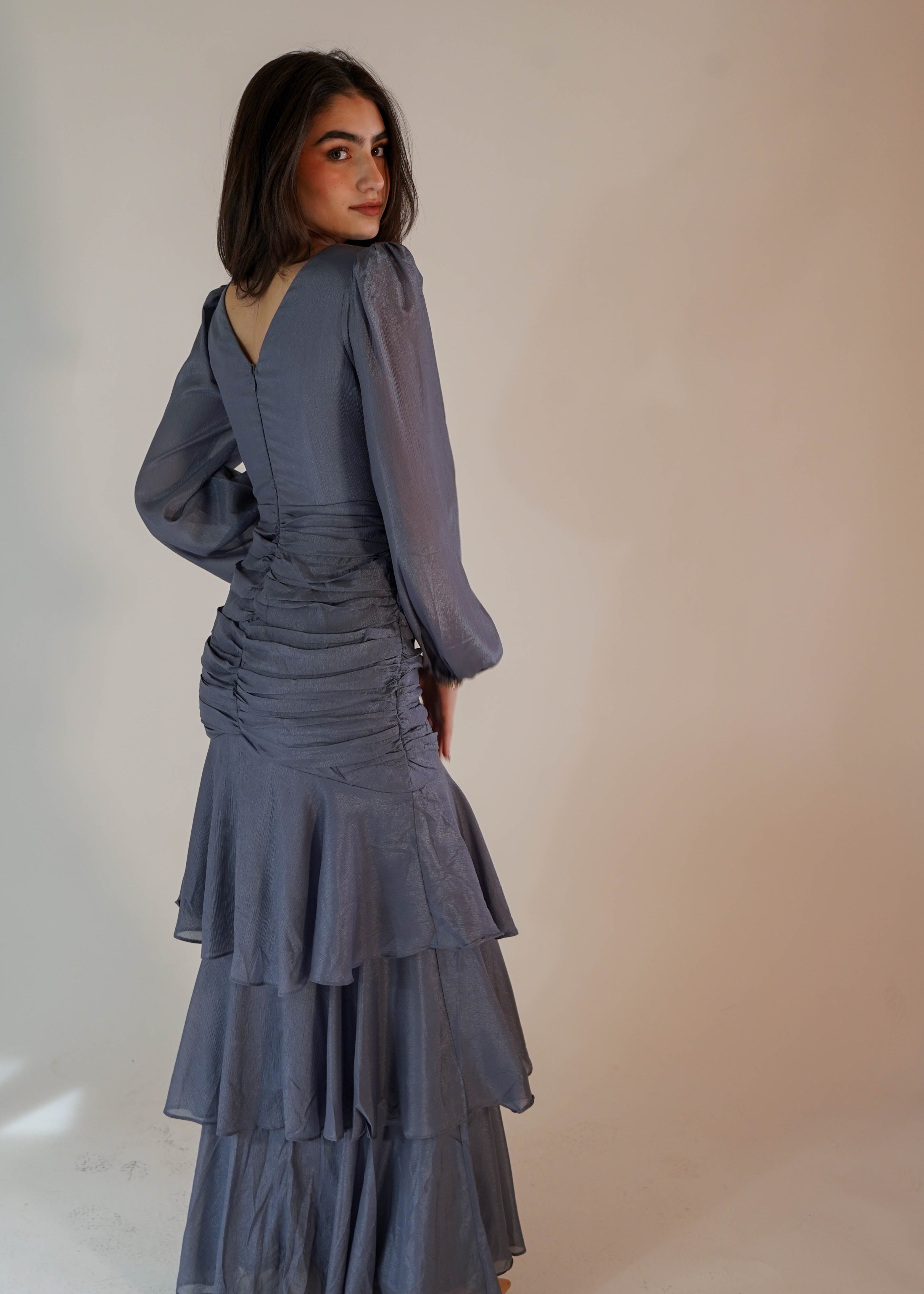 Rosie Ruffle Blue Dress