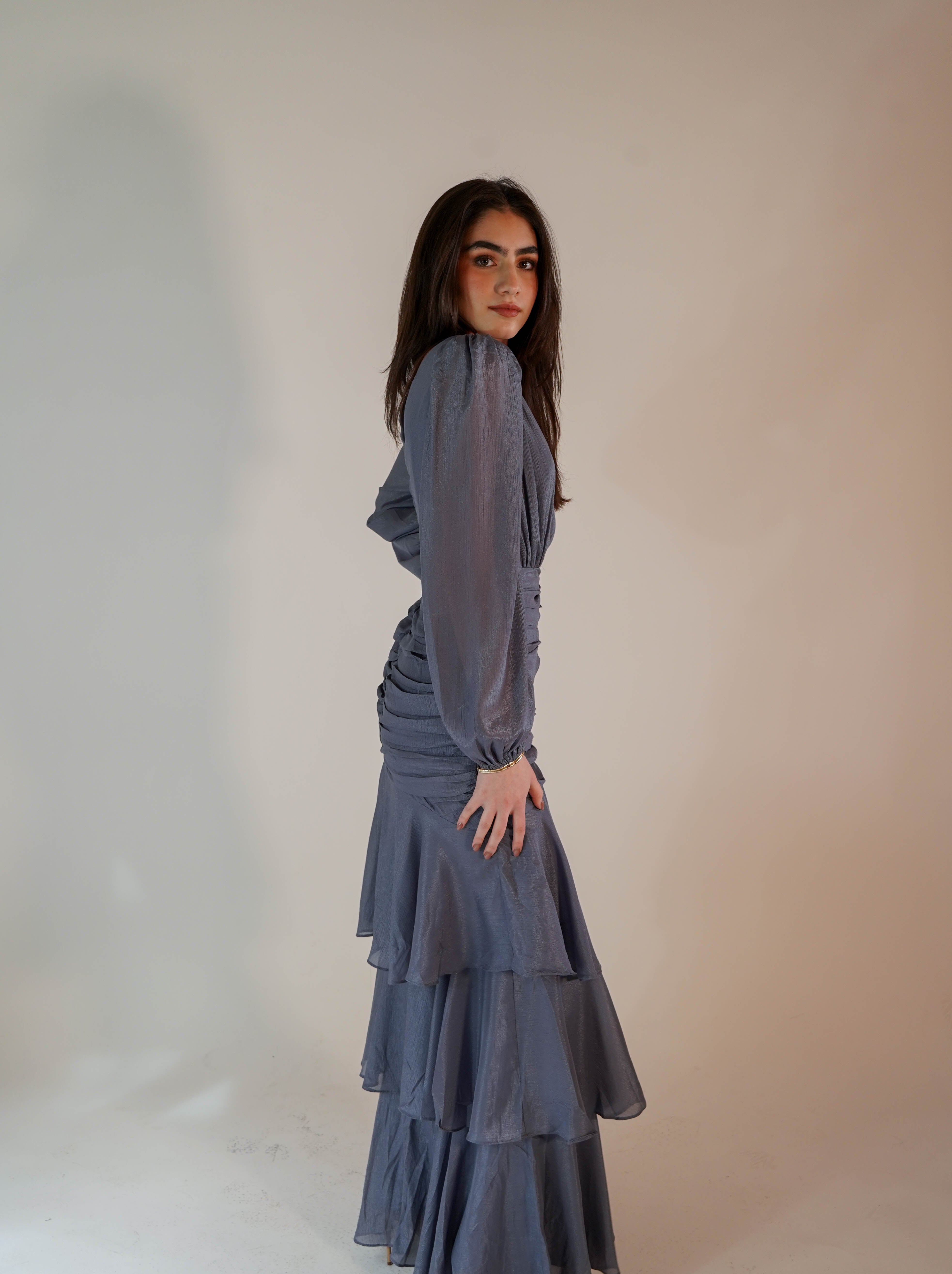 Rosie Ruffle Blue Dress