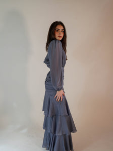 Rosie Ruffle Blue Dress