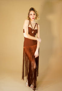 Ayla Brown Cut Out Dress