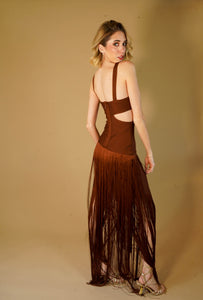Ayla Brown Cut Out Dress