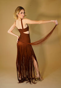 Ayla Brown Cut Out Dress