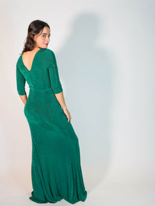 Lena Green Velvet Dress
