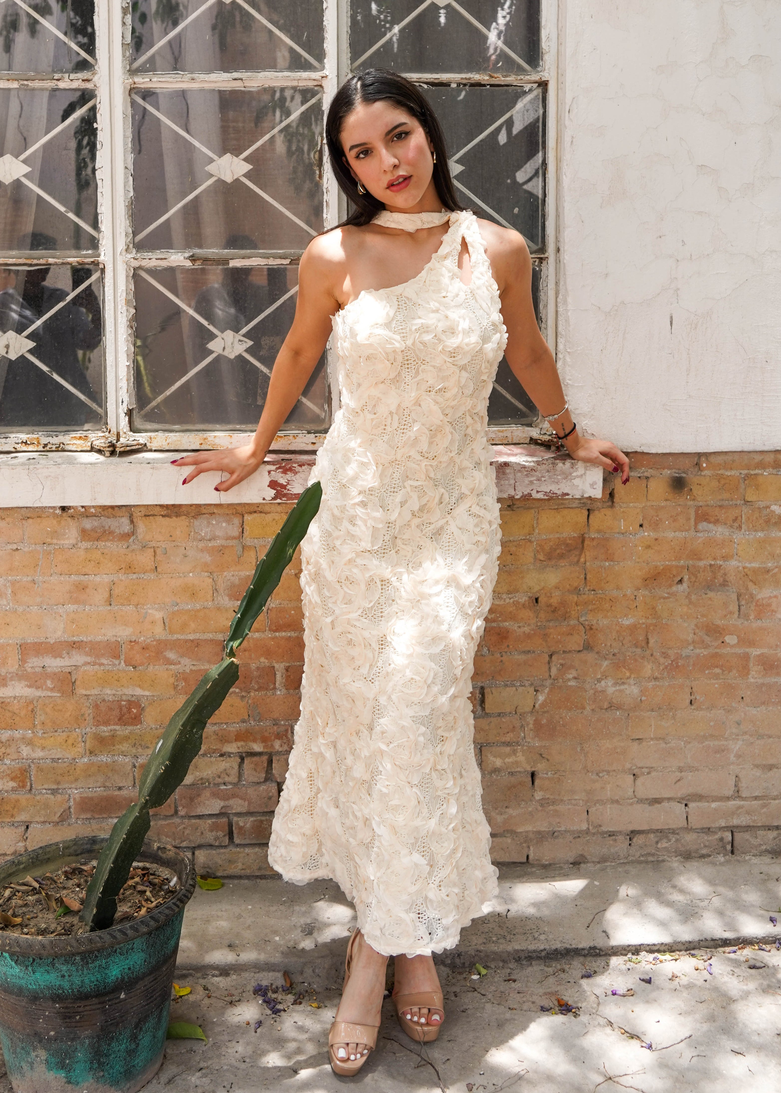 Sophia White Scarf Dress
