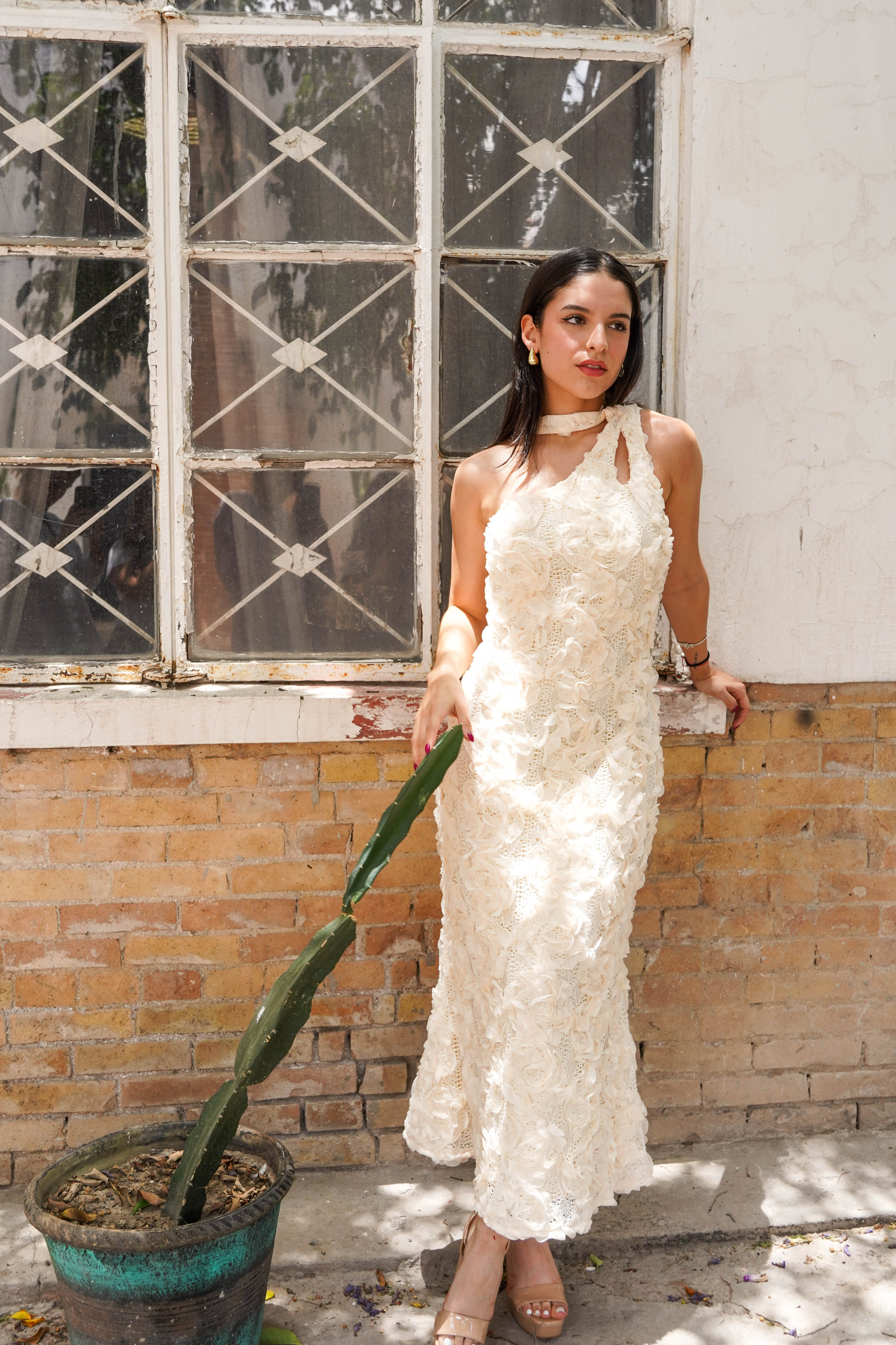 Sophia White Scarf Dress