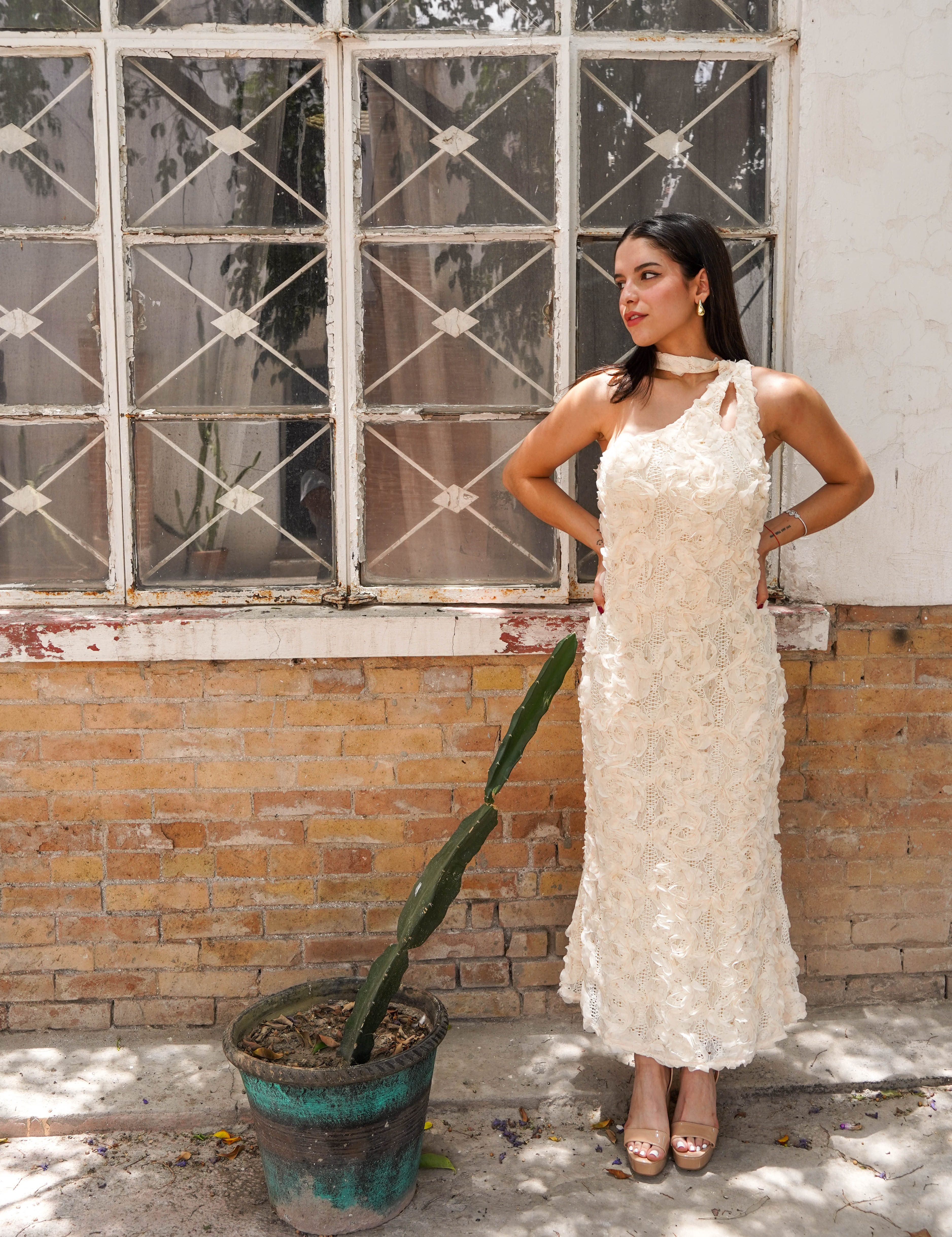 Sophia White Scarf Dress