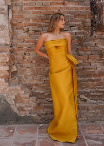 Elena Bun Strapless Dress