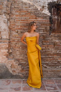 Elena Bun Strapless Dress