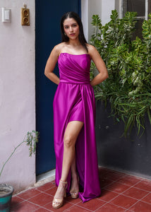 Alaia Magenta Strapless Dress