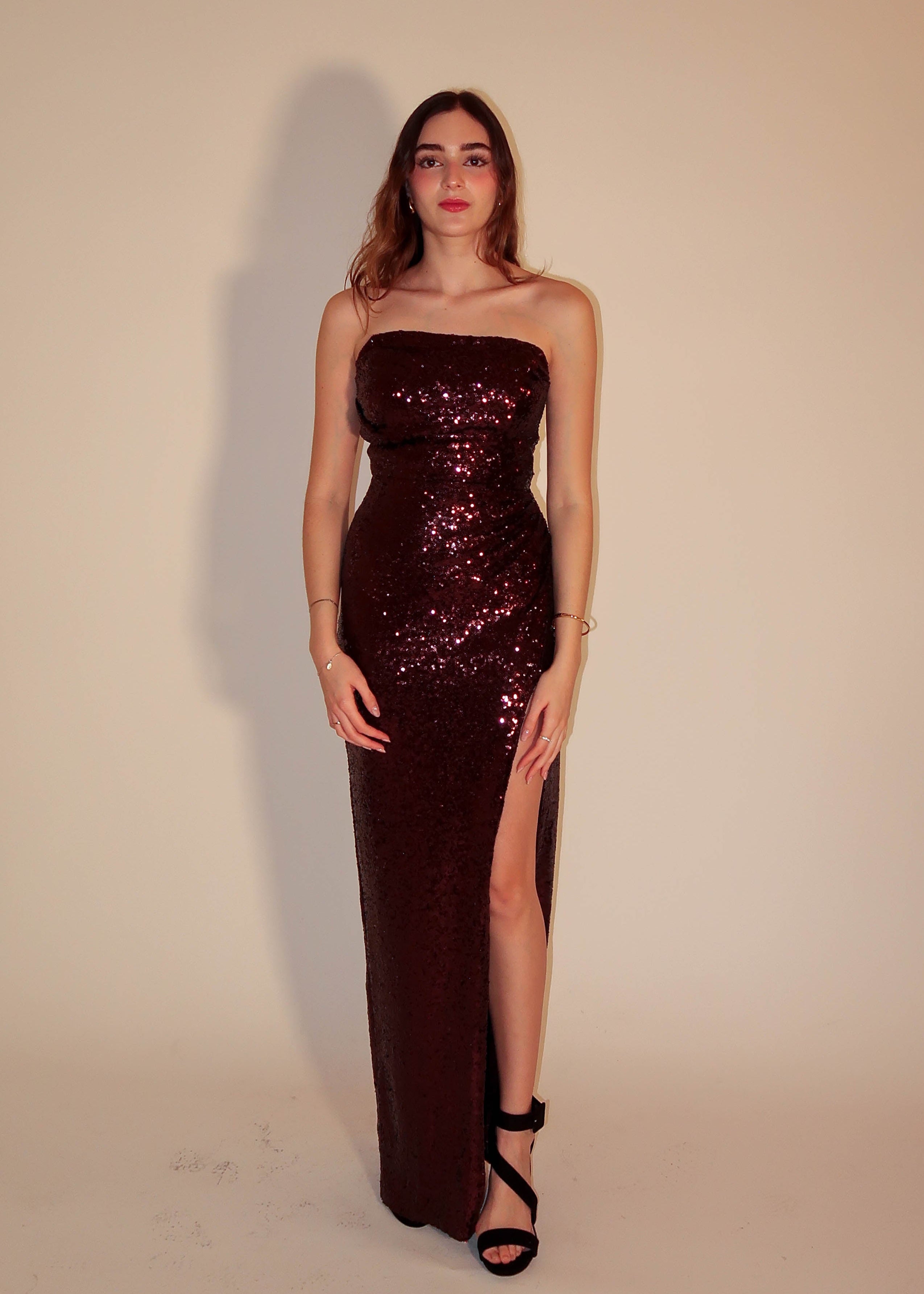 Kate Brown Strapless Sequin Dress