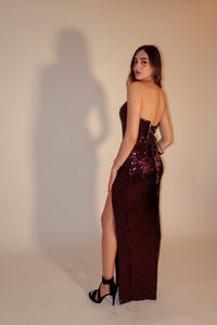 Kate Brown Strapless Sequin Dress