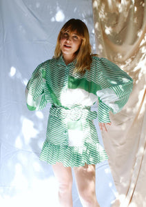 Vestido Verde Con Rayas