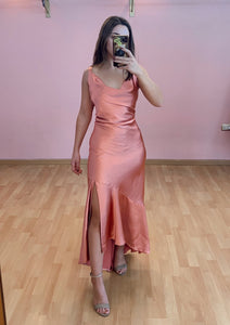 Vestido Midi rosa seda