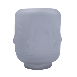 Maceta caras blanca grande