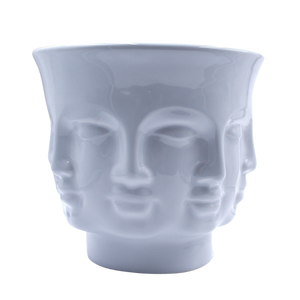 Maceta 8 caras blanca
