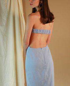 Vestido estraple cut out azul