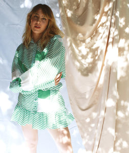 Vestido Verde Con Rayas