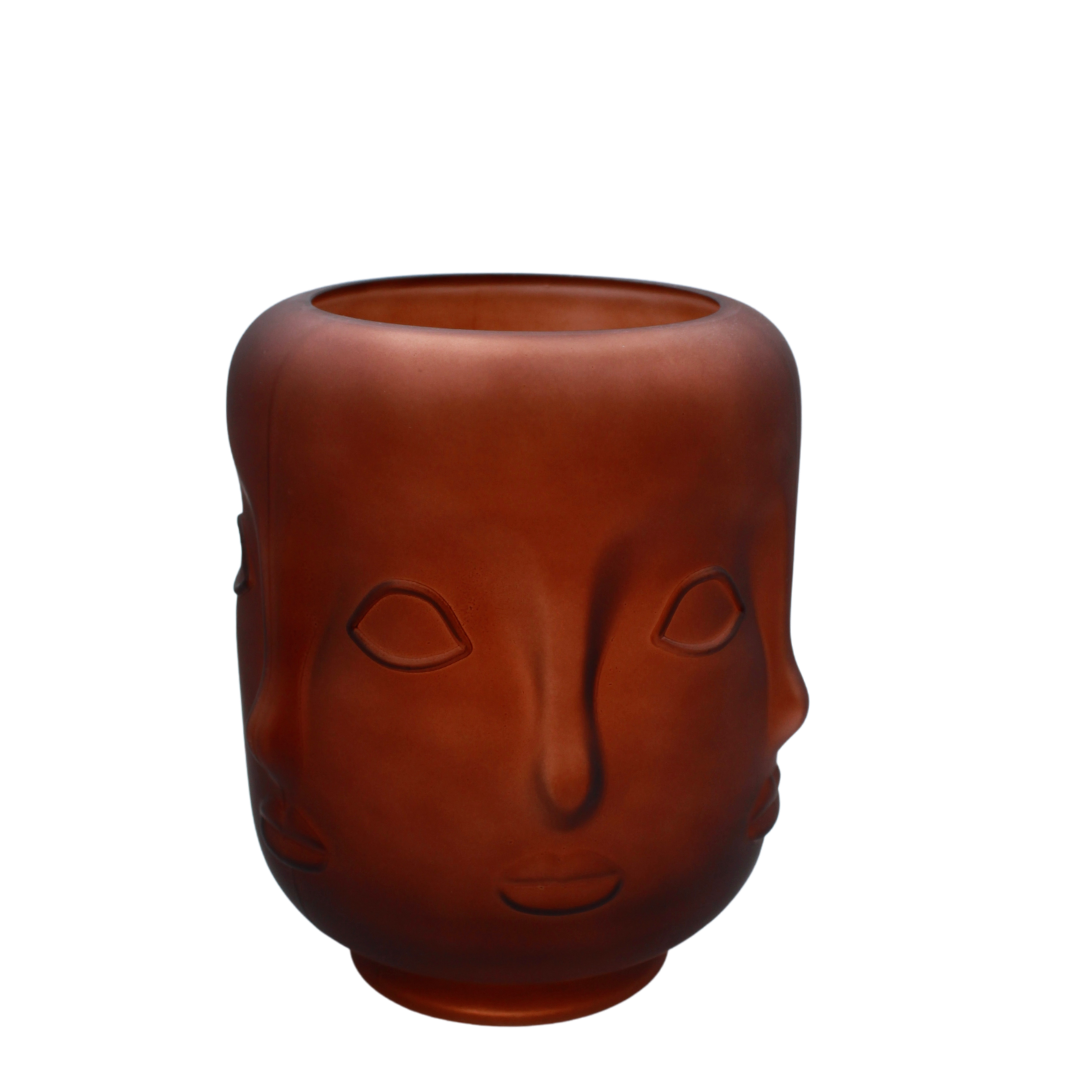 Maceta caras ambar chica