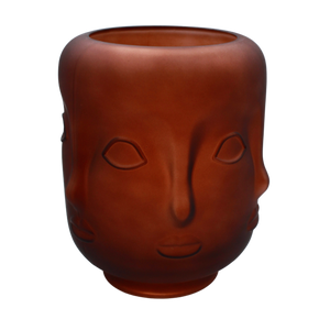 Maceta caras ambar grande