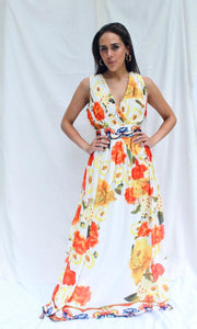 Vestido Blanco Con Flores
